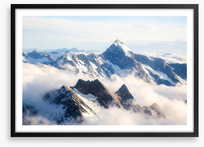 Mount Cook in the clouds