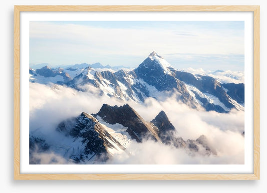 Mount Cook in the clouds