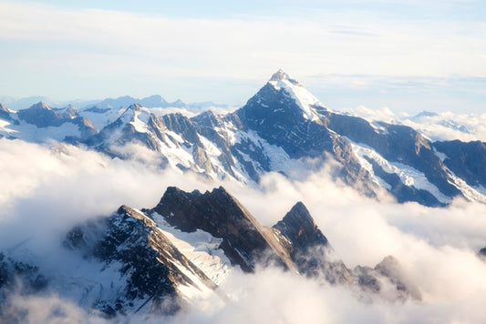 Mount Cook in the clouds