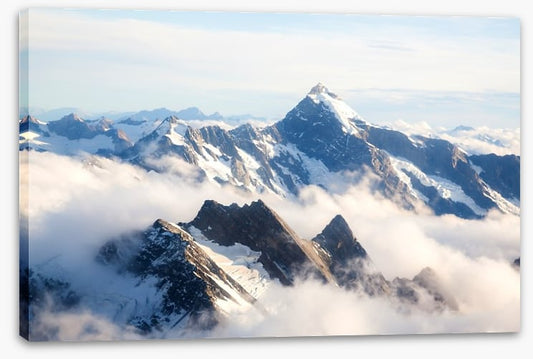 Mount Cook in the clouds