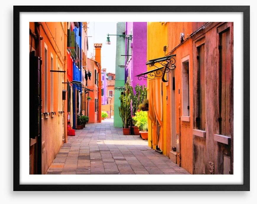 Colourful street in Burano