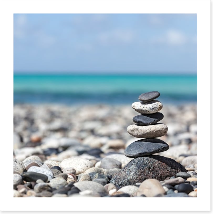 Zen balanced stones