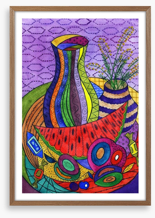 Pitcher with fruit