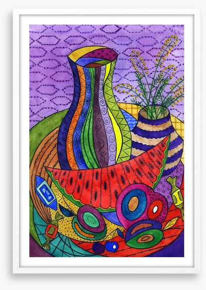 Pitcher with fruit