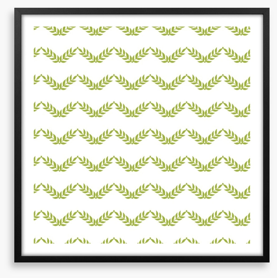 Green leaves chevron
