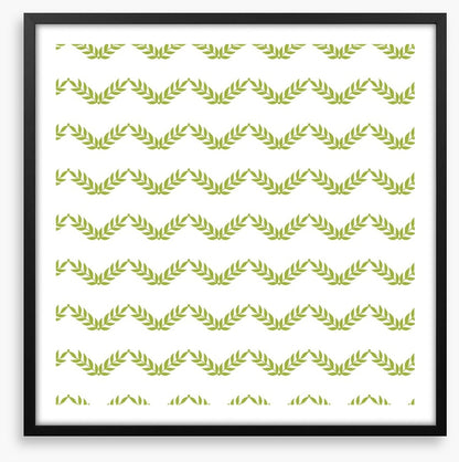 Green leaves chevron