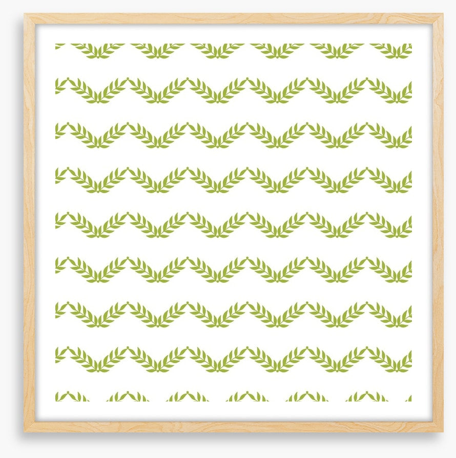 Green leaves chevron