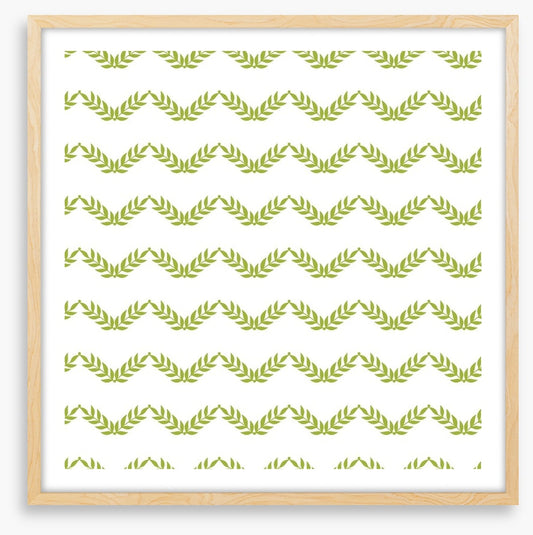 Green leaves chevron