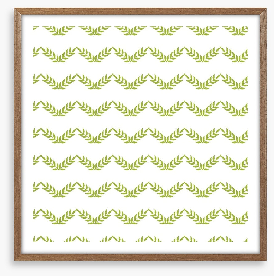 Green leaves chevron