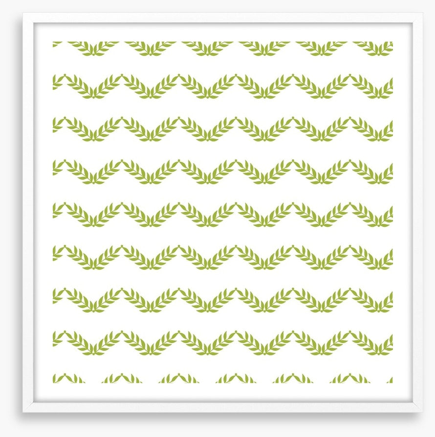 Green leaves chevron