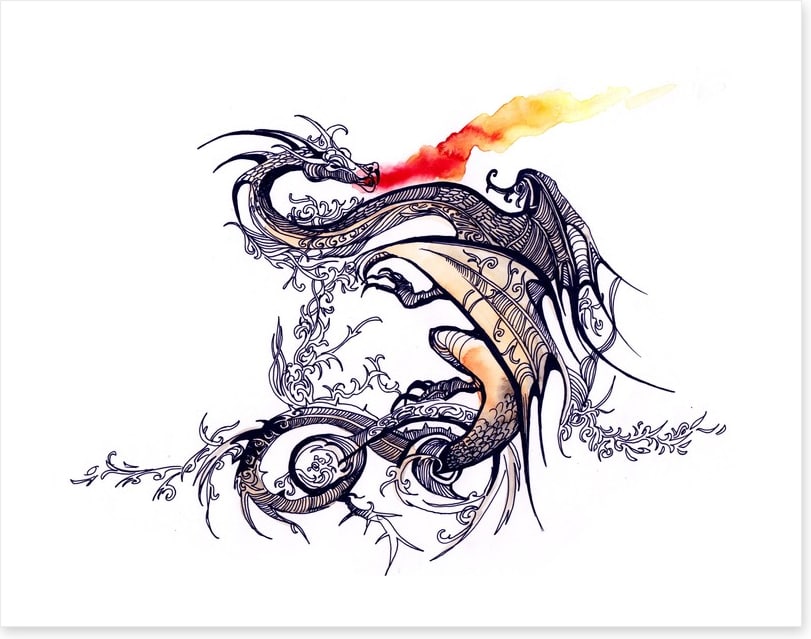 Chinese dragon flames
