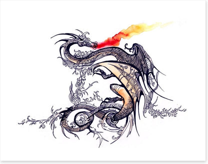 Chinese dragon flames