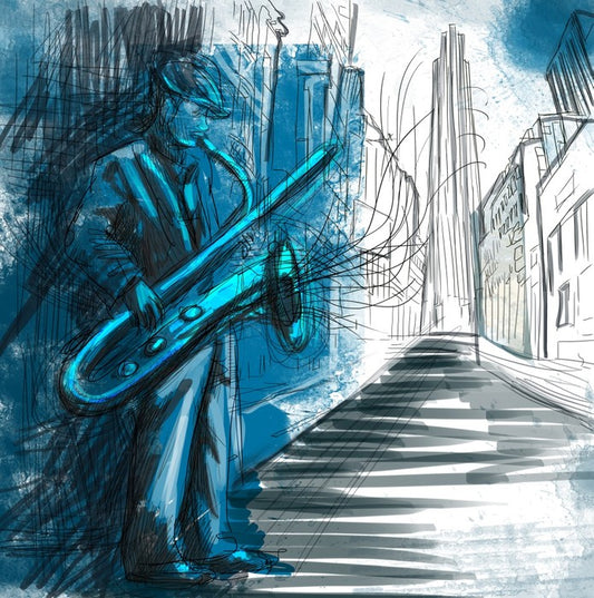 Sax player blues