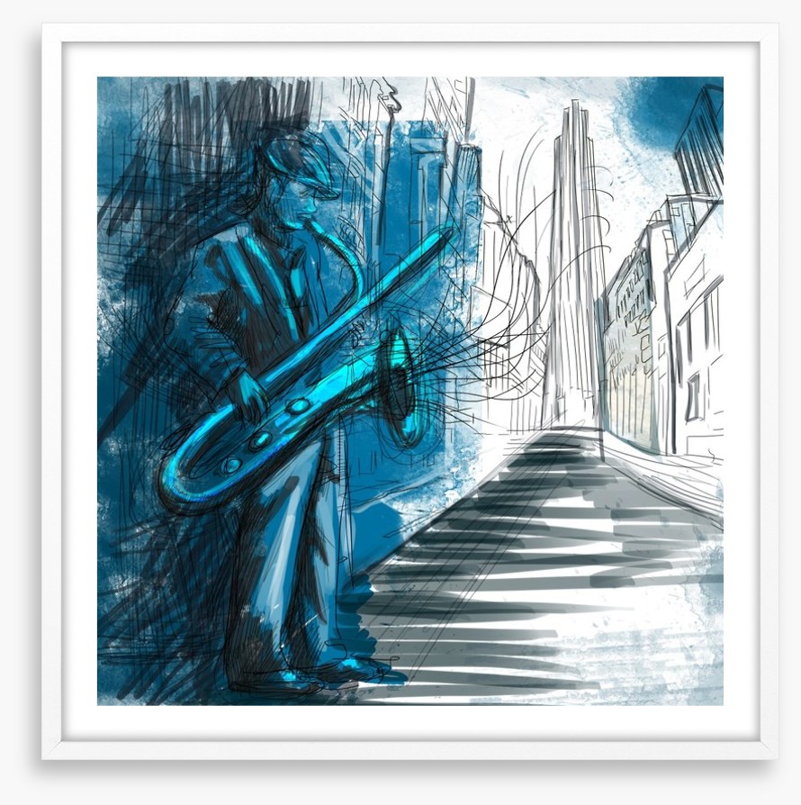 Sax player blues
