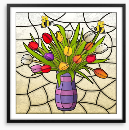 Stained glass tulips