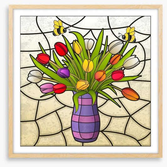 Stained glass tulips
