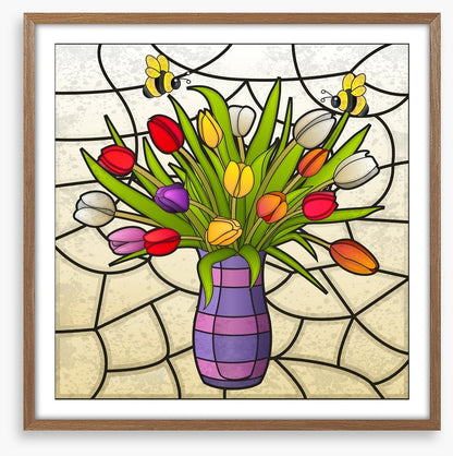 Stained glass tulips