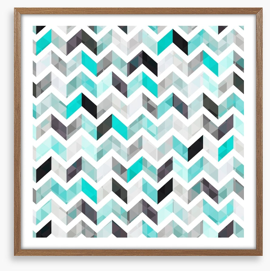 Turquoise herringbone