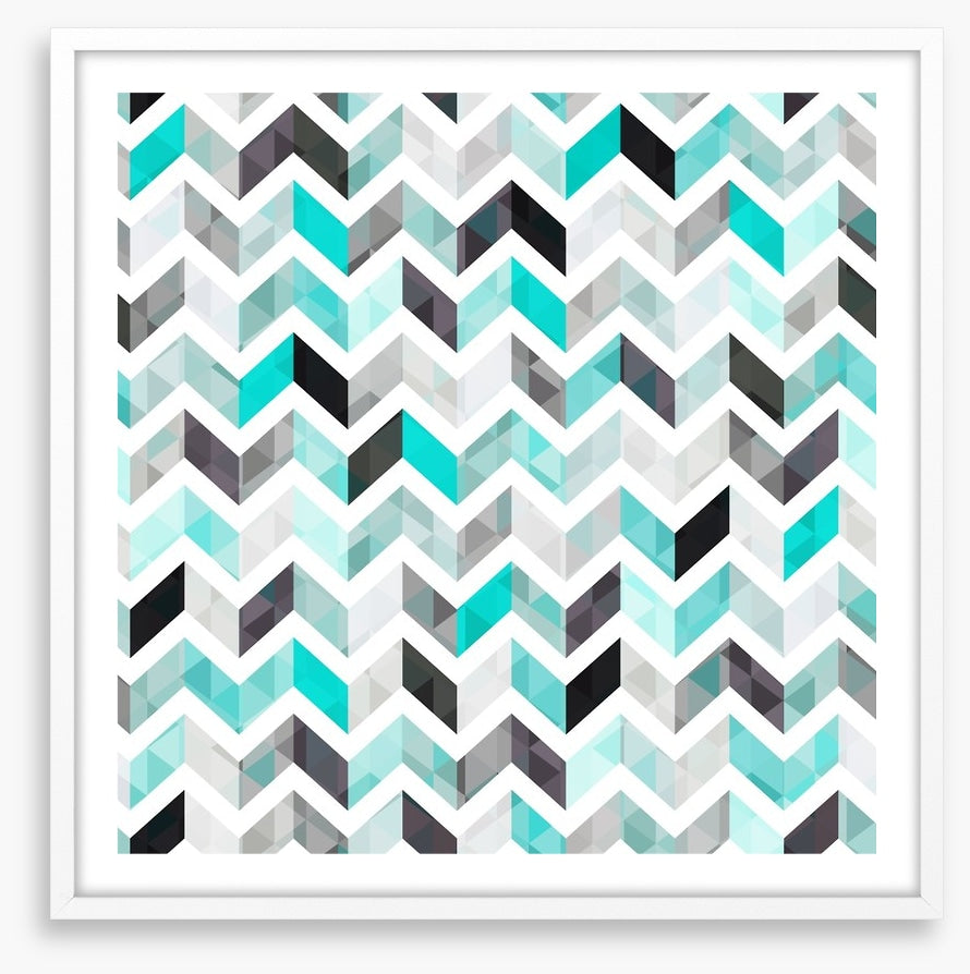 Turquoise herringbone
