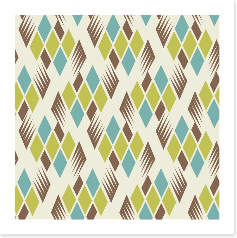 Retro diamonds green