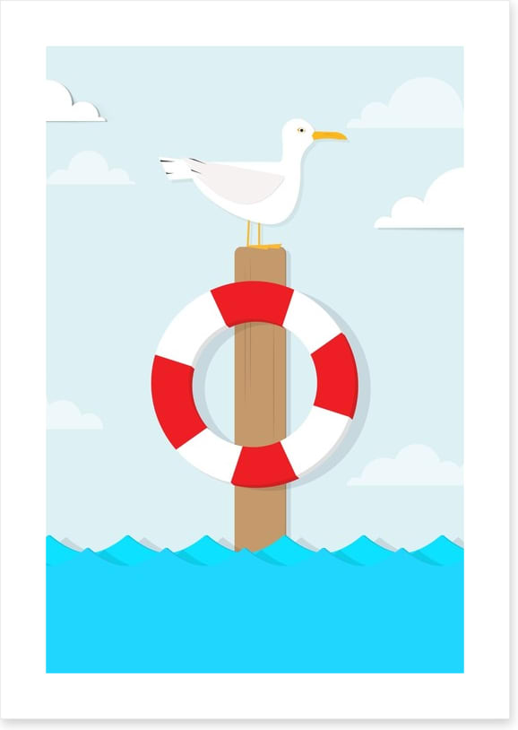 Seagull on a pole