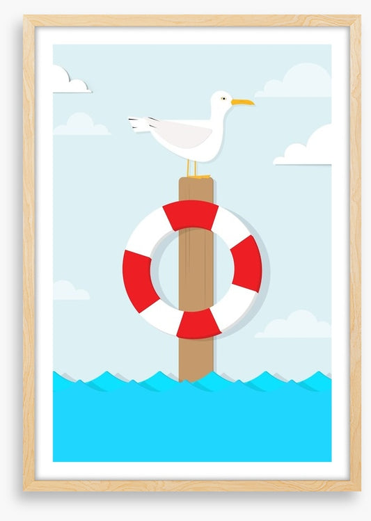 Seagull on a pole