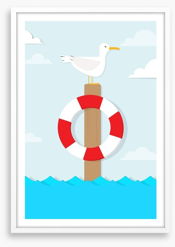 Seagull on a pole