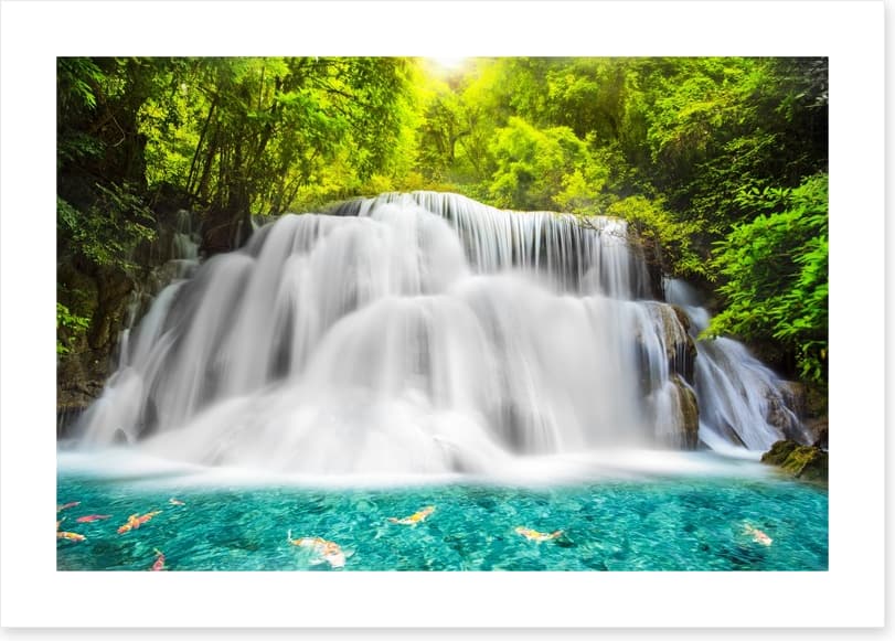 Tropical jungle waterfall