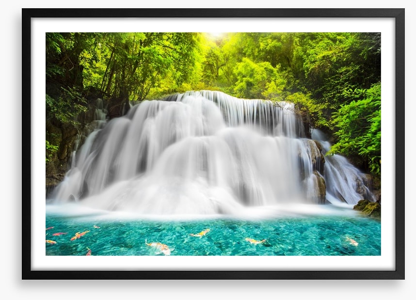 Tropical jungle waterfall