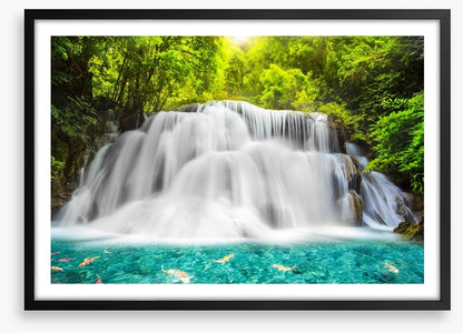Tropical jungle waterfall