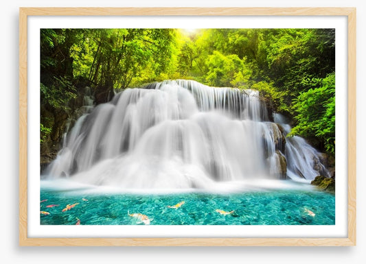 Tropical jungle waterfall