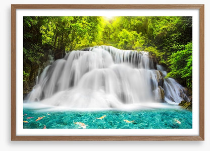Tropical jungle waterfall