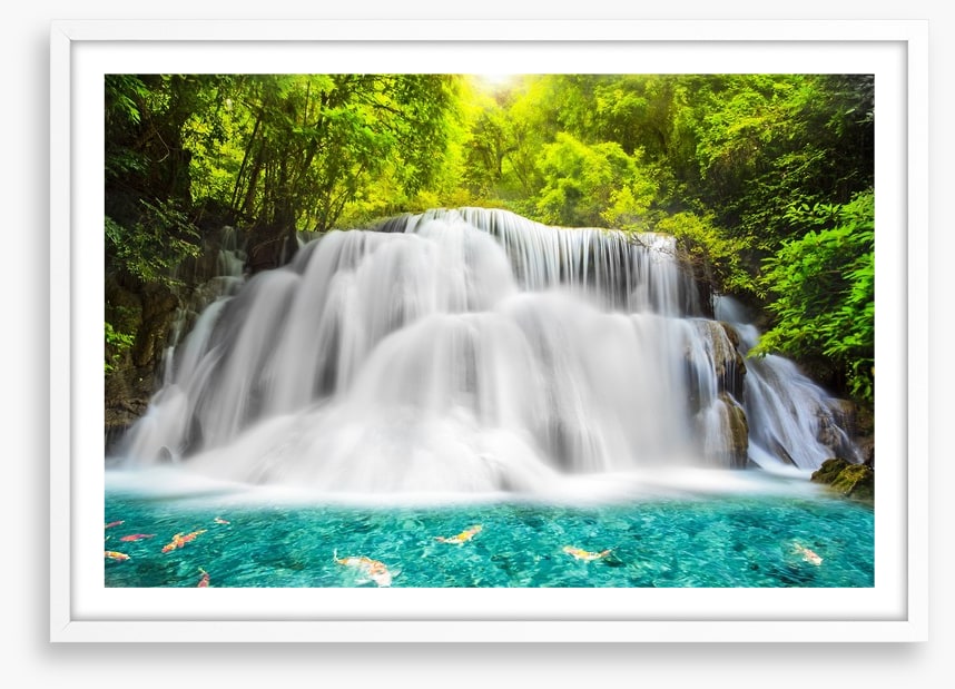 Tropical jungle waterfall