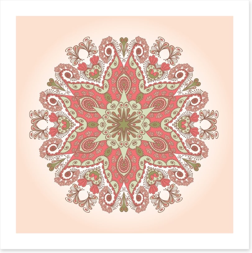 Mint peach mandala
