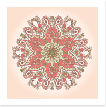 Mint peach mandala