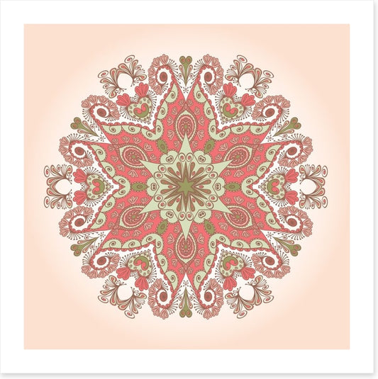 Mint peach mandala