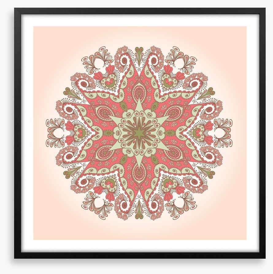 Mint peach mandala
