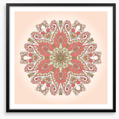 Mint peach mandala