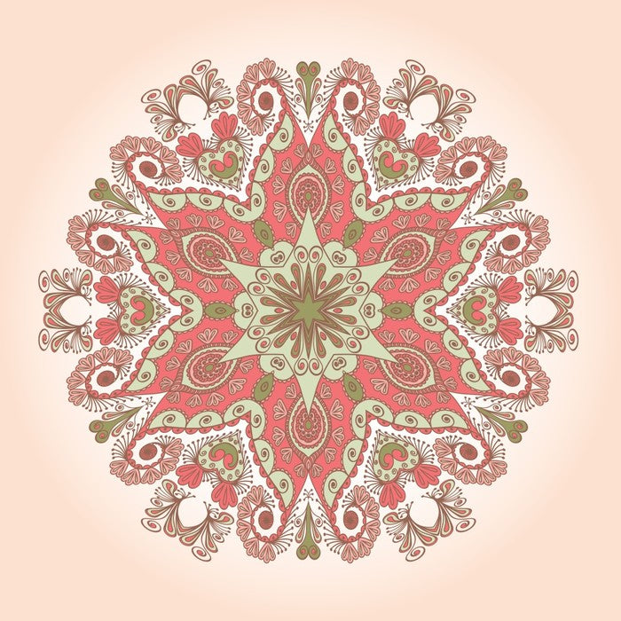 Mint peach mandala