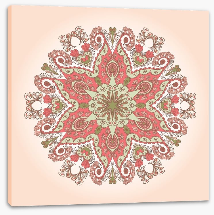 Mint peach mandala