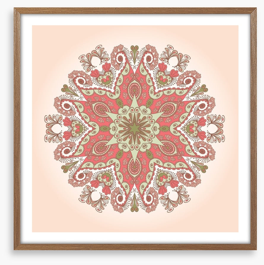 Mint peach mandala