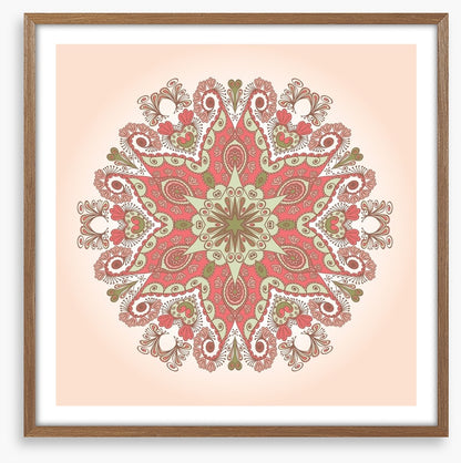 Mint peach mandala
