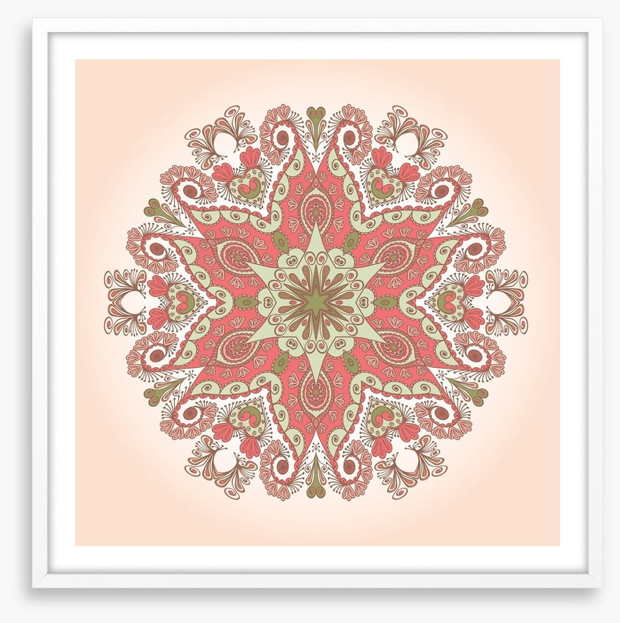 Mint peach mandala