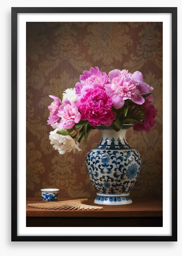 Peonies in a chinese vase