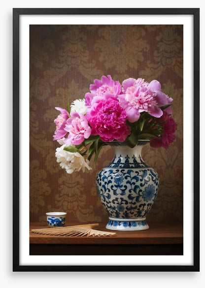 Peonies in a chinese vase