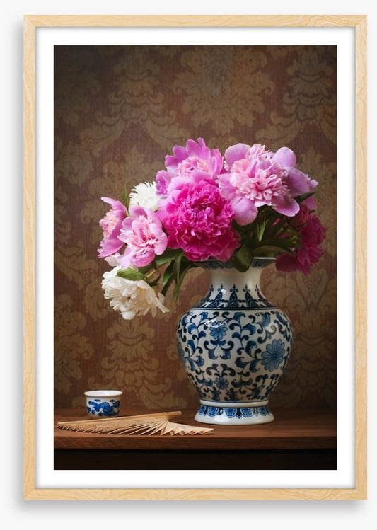 Peonies in a chinese vase