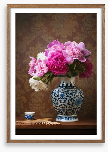 Peonies in a chinese vase