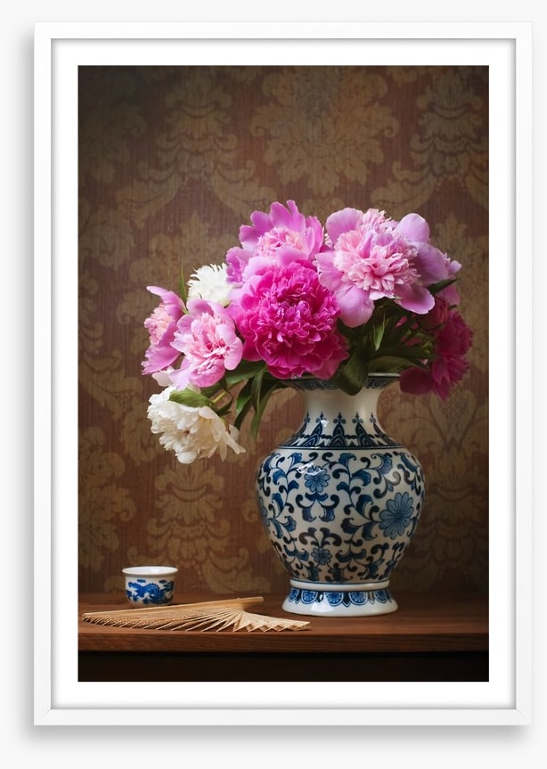 Peonies in a chinese vase
