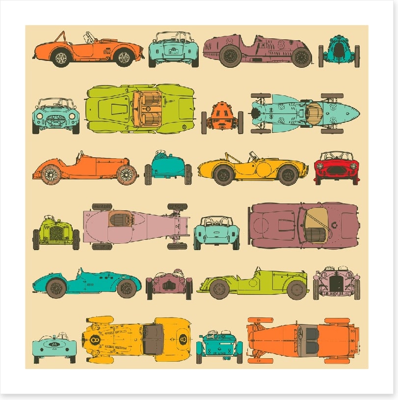 Retro racing cars