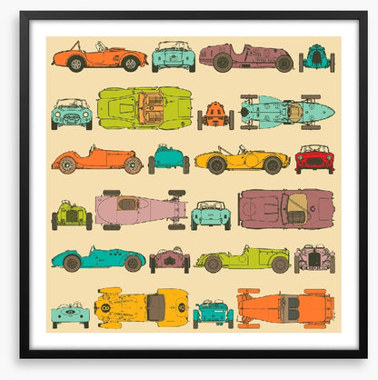 Retro racing cars
